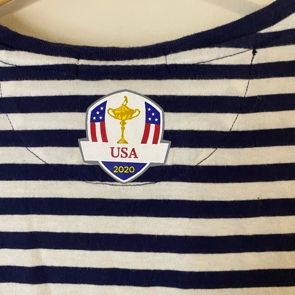 Polo Golf Ralph Lauren Nautical Blue and White Striped Short Sleeve Tee - Picture 9 of 10